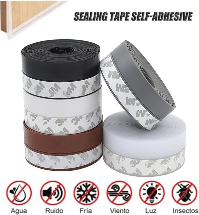 Zelfklevende tochtstopperstrips 10 m x 3,5 cm - Multifunctionele geluids- en winddichting