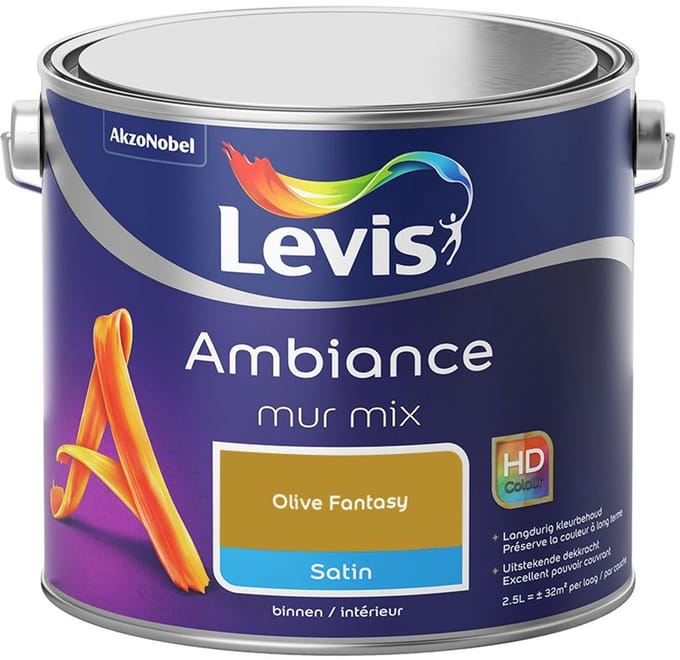 Levis - Ambiance Mur Satin Mix - Olive Fantasy - Mengverf - 2,5 L