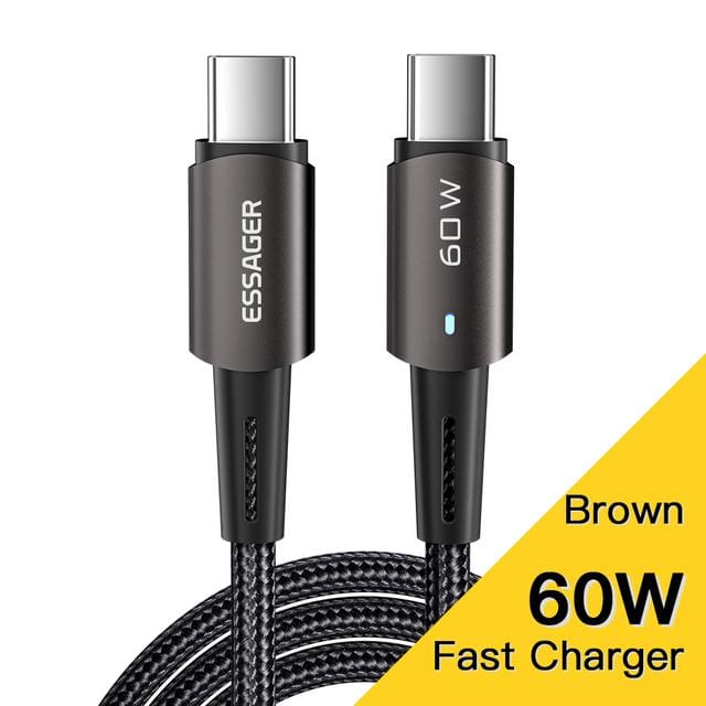 Essager USB C-kabel 100W 60W PD QC 4.0 3.0 USB Type C-kabel Snellaadkabel Type C voor MacBook Pro Samsung Xiaomi Oplaadkabel 2m 60W