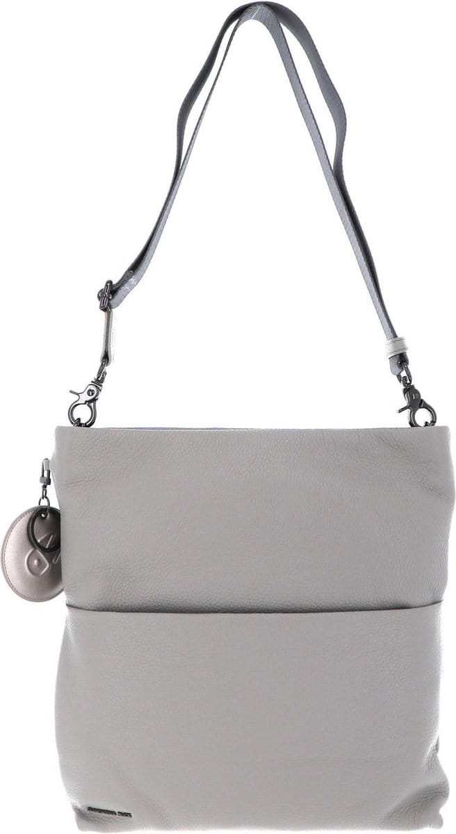 MANDARINA DUCK Leren Schoudertas Mellow Leather Crossover Bag Pearl Grijs
