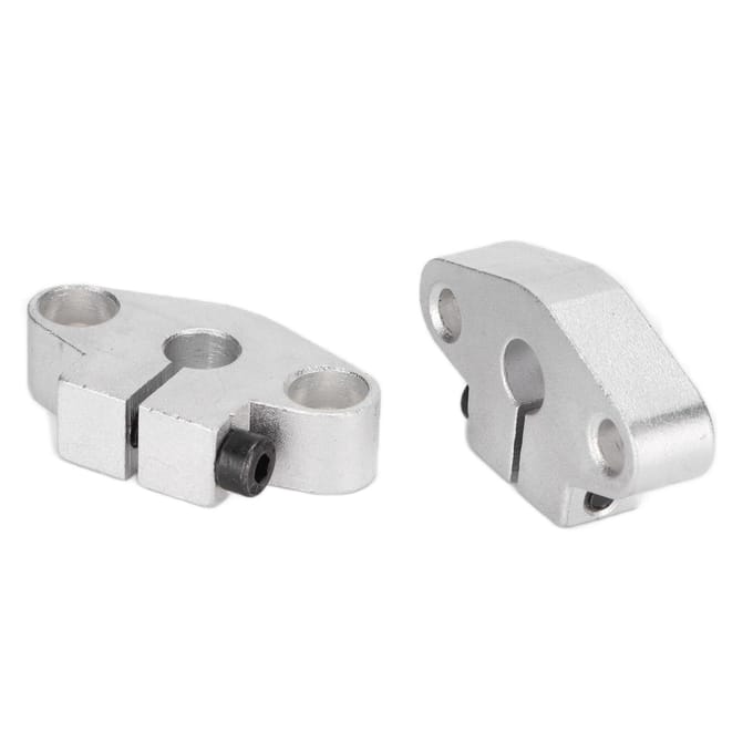2 Pcs Support d'Axe Optique Horizontal 0,3 pouce Résistance à l'Usure Support de Rail Linéaire Droit white