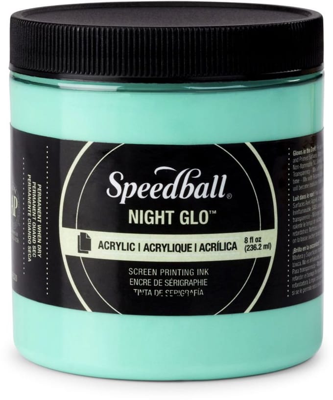 Speedball Acrylic ink night glo green screen printing