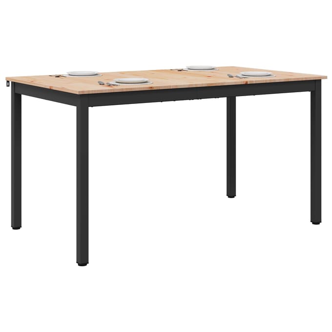 vidaXL - Eettafel - Naturel - 150 - x - 90 - x - 75 - cm - Massief - grenenhout