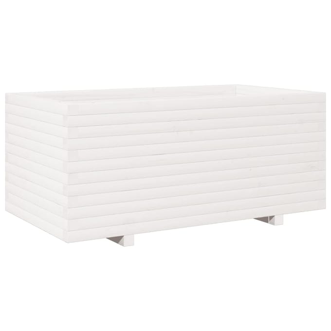 vidaXL - Plantenbak - 110x60x49,5 - cm - massief - grenenhout - wit