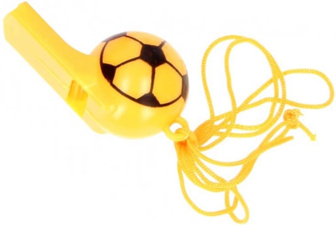 Voetbalfluitje Geel