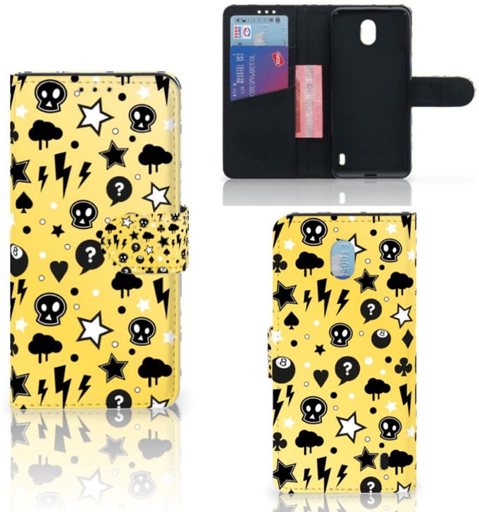 Telefoonhoesje met Naam Nokia 1 Plus Punk Geel