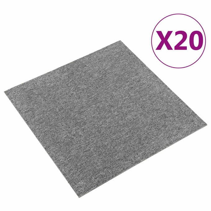 vidaXL - Tapijt - 20 - st - Grijs - 50 - x - 50 - cm - 100% - Polypropyleen