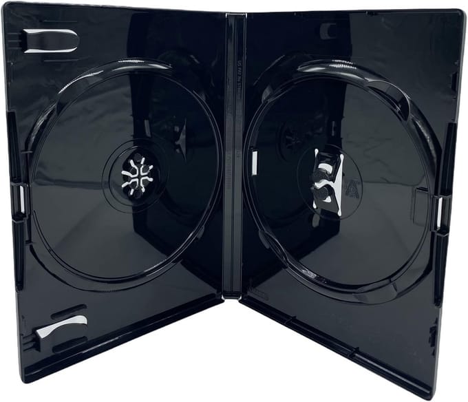 100x Dubbele DVD Hoesjes 14mm Rug, Transparant, Met Binnenhoezen