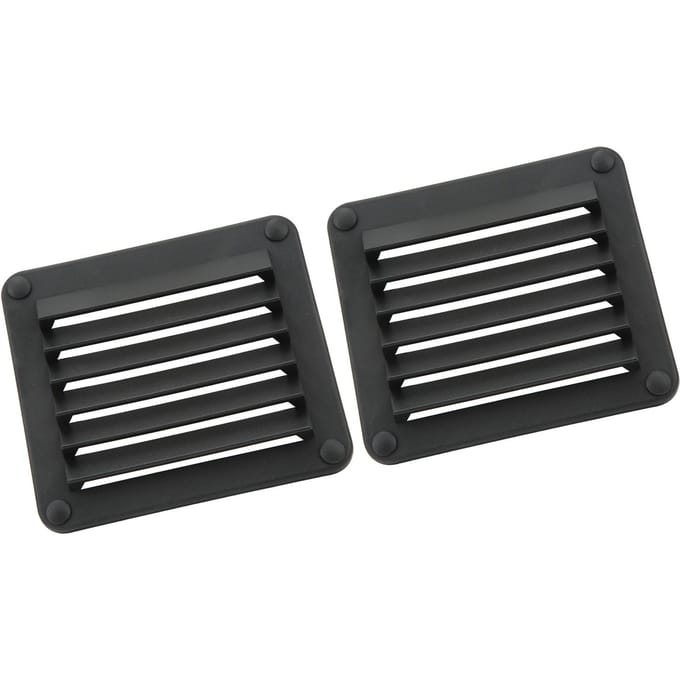 2 pièces Bouche d'aération Ventilation Ouverture Sortie d'échappement latérale Ouverture de ventilation rectangulaire Noir Black black