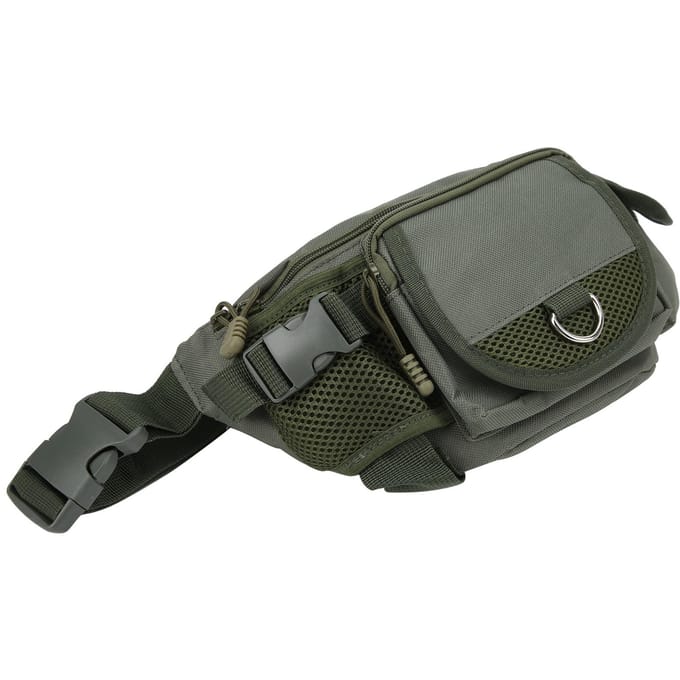 Visuitrustingstas Draagbaar Polyester Opbergtas Heuptas Verstelbaar voor Buiten Wandelen Klimmen Militair gray