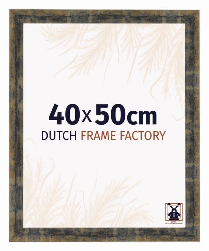 Fotolijst 40x50 cm - MDF - Blauw Goud Gemeleerd - Praag