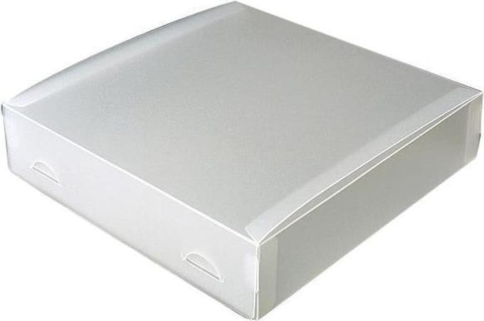 Cadeaudoosjes semi-transparant plastic doosjes 22x22x5cm WIT (100 stuks)