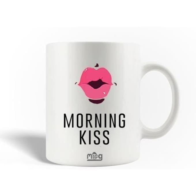 Mug en Céramique - MANIACASE - Morning Kiss - 30cl - Blanc - Compatible lave-vaisselle