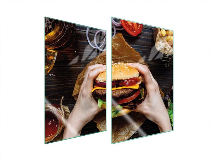 TMK ArtDeko - Glazen Beschermplaat - 2x35x52 cm - Hamburger