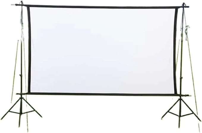 Projectiescherm Roll-up - Draagbaar Scherm - Thuisbioscoop - Dubbele Beugel - 72 inch - Wit