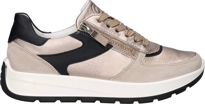 Ara New York dames sneaker - Beige zwart - Maat 43