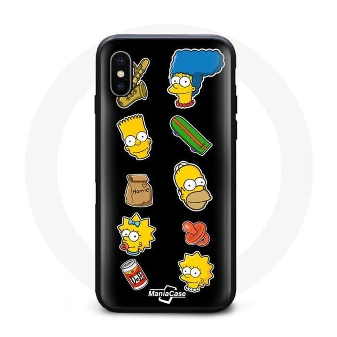 Coque - Bart Simpson - Iphone XS max - Souple - Jaune - Mixte jaune