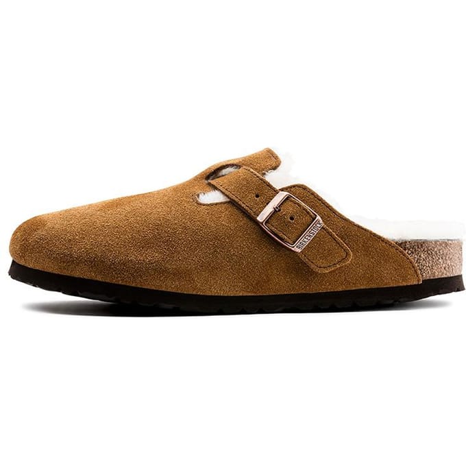 Boston Birkenstock Schapenvacht Suede 'Mink' 1001140 39