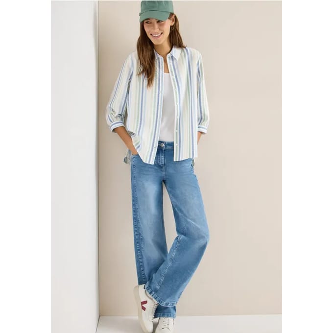 Seersucker overhemd blouse