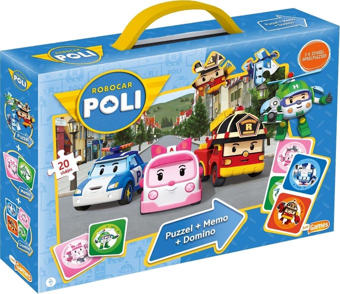 Robocar Poli - 3 In 1 Box (Puzzel+Memo+Domino)