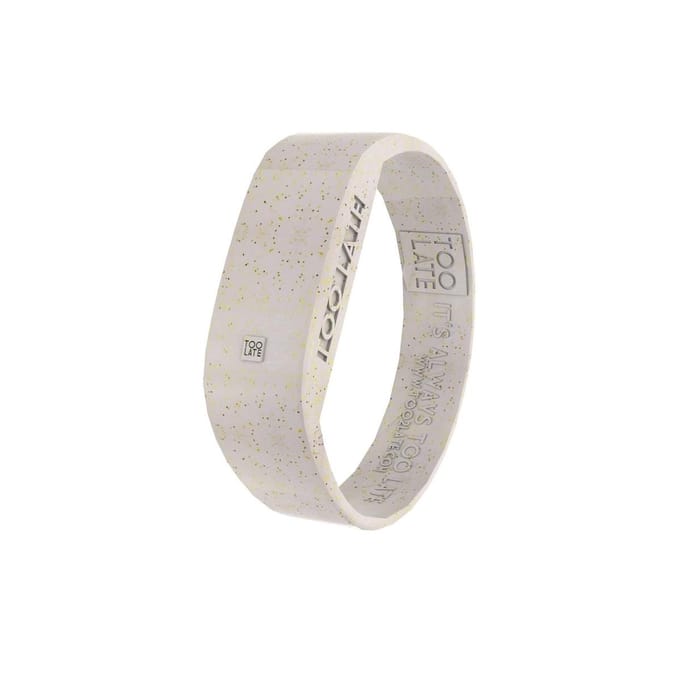 TOO LATE - Led horloge Glitter - siliconen - wit - polsmaat M