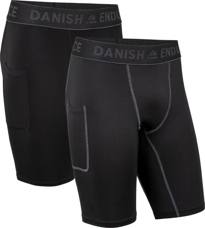 DANISH ENDURANCE Compressie Shorts - Hardloop Leggings Gym Sport & Workout - Heren - 2 Paar - L