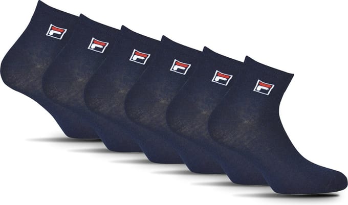 FILA Klein Logo op de enkel Enkelsokken - Maat 43/46 - 6 Pack - Blauw