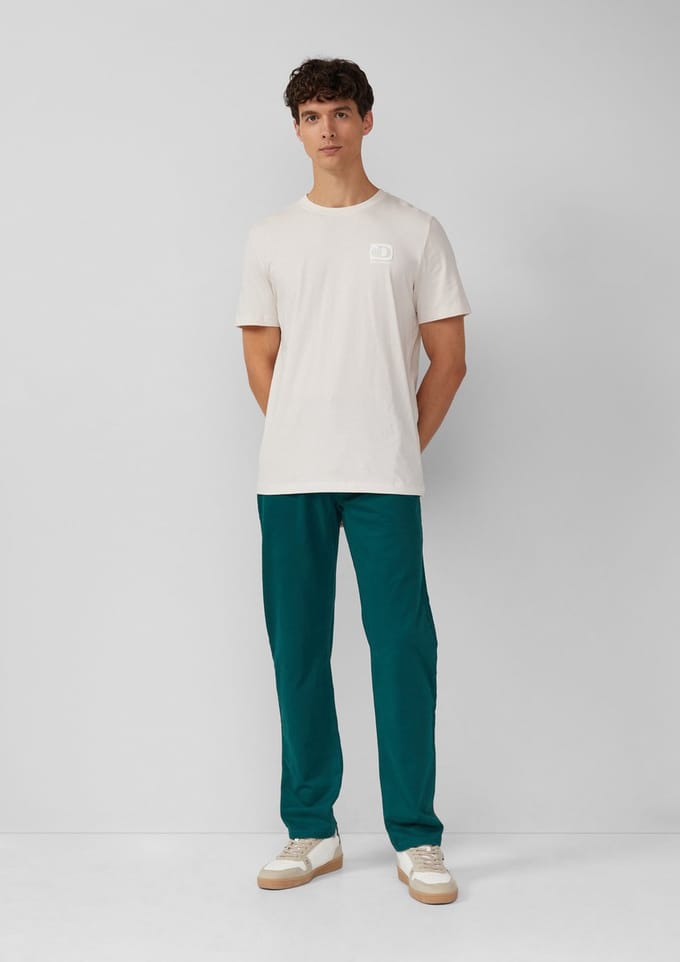 s.Oliver - male - Chino van katoenmix met logodetails