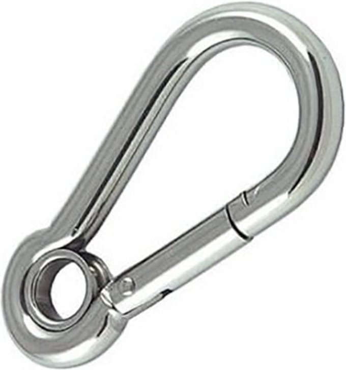 Karabijnhaak / carabiner 10x100mm - Met oog