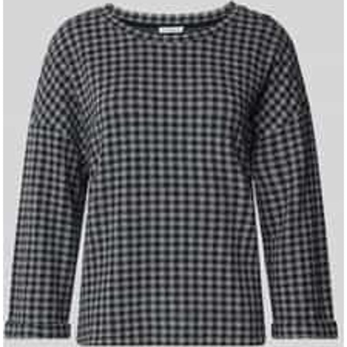 Regular fit swetshirt met 3/4-mouwen en knoopdetail