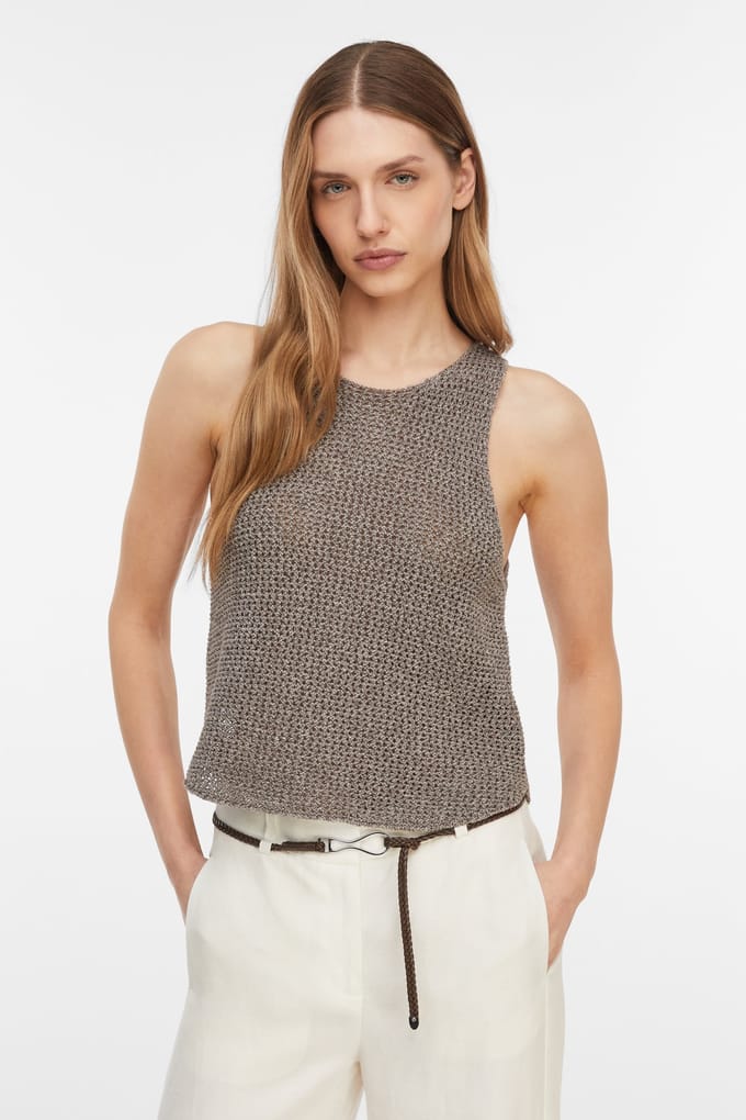 Comma  Pullover Brown Maat: 42 | Mouwloze Tops Outlet | Dames | Bruin