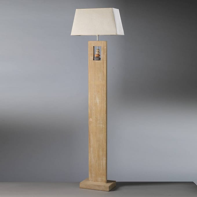 ONLI Vloerlamp Miriel, hoogte 170 cm, textiel, hout