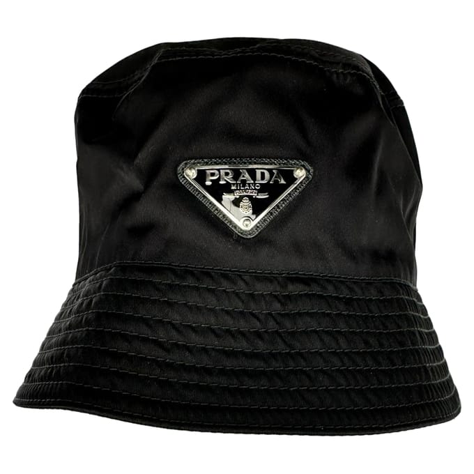 Prada Re-Nylon Hoed in Zwart Nylon