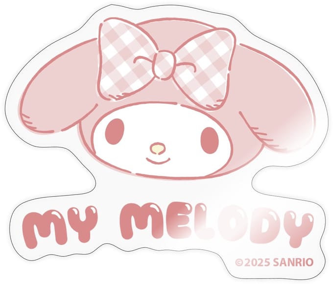 My Melody Portret met tekst Sticker Maat S (max. 10 x 10cm)