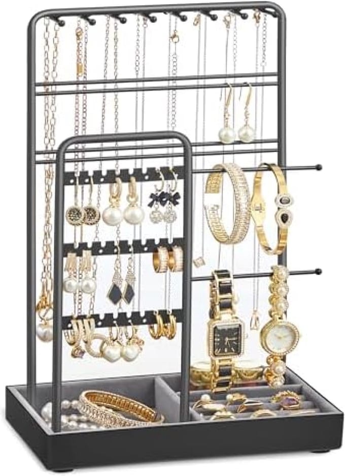 Jewelry Display Stand with Velvet Tray