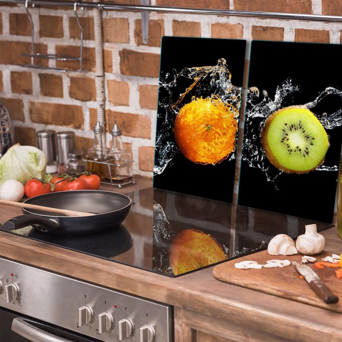 TMK ArtDeko - Snijplank - Glas - 2x 30x52 cm - Kleurvolle Vruchten
