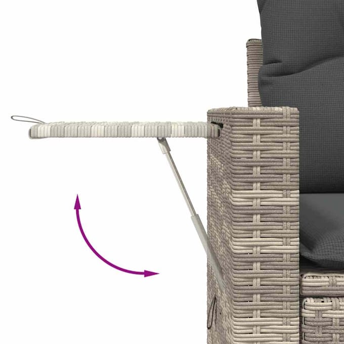 vidaXL - 6-delige - Loungeset - met - kussens - poly - rattan - lichtgrijs