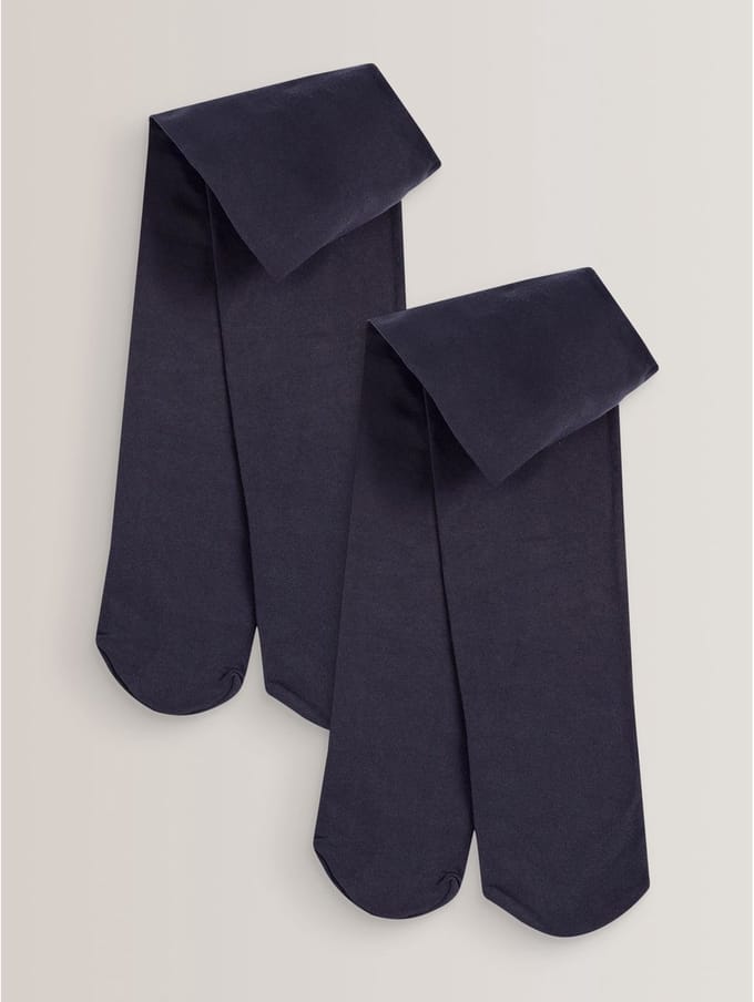 Next - Meisjes - 2 Schoolpanty's van 80 denier - Blauw