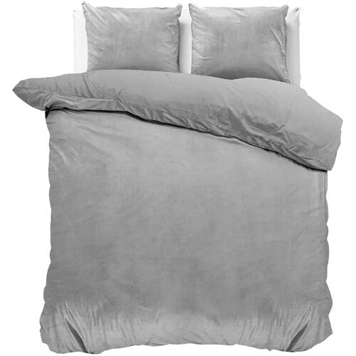 Sleeptime Velvet Touch - Dekbedovertrek - Eenpersoons - 140x200/220 + 1 kussensloop 60x70 - Grijs