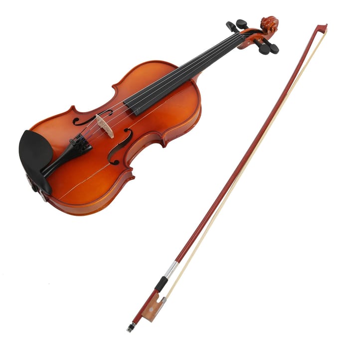 Violon Couleur Naturelle Bois Massif Spécification 4 4 Instrument à Cordes pour Débutants brown