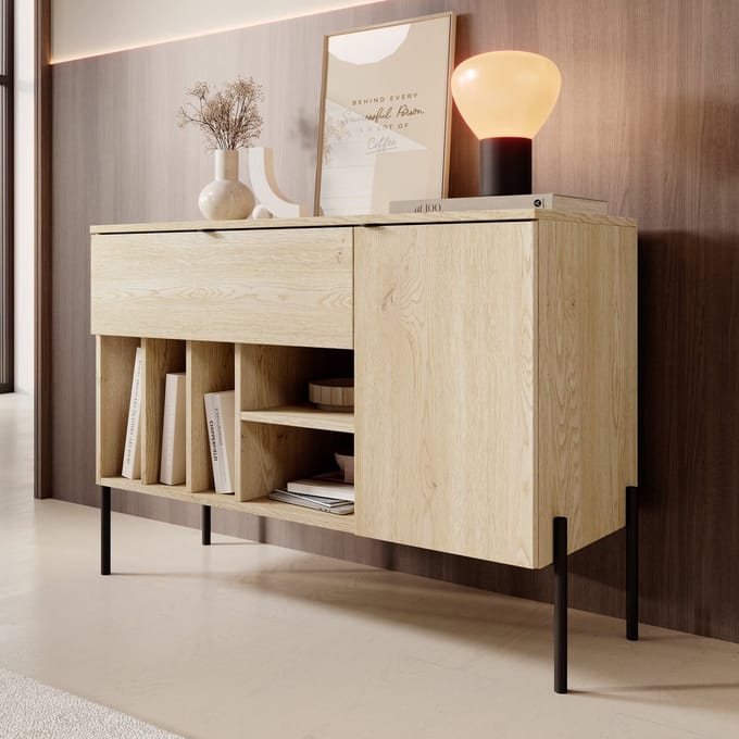 Meubella - Oriya - Dressoir - Eikenpatroon - 105x40x75 cm