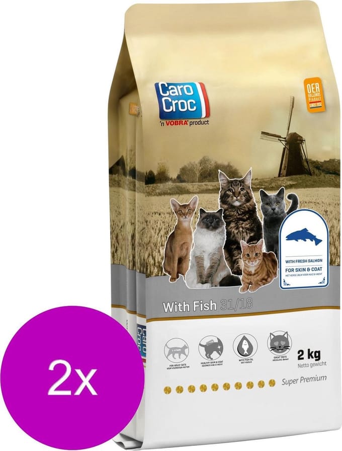 Carocroc With Fish - Kattenvoer - 2 x 2 kg
