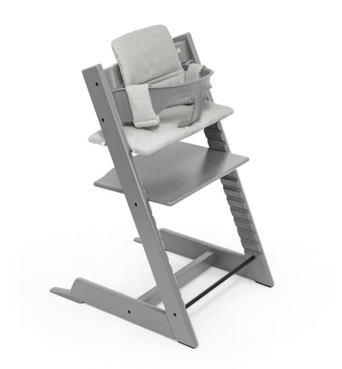 * Stokke® Tripp Trapp® Bundle Stoel + Babyset + Kussen | Storm Grey / Nordic Grey