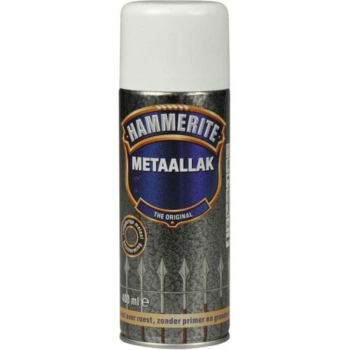 Hammerite Metaallak Direct over Roest Hamerslag Spuitbus - 400 ml H110 Wit