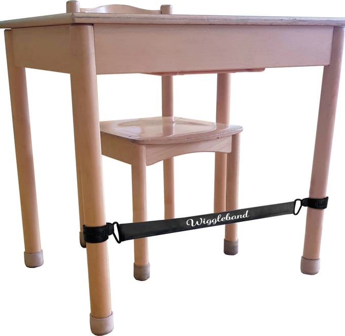 Worktrainer - Wiggleband - Afm. 5 x 30 cm - Elastische band - Bureau elastiek Schooltafel - Fidget
