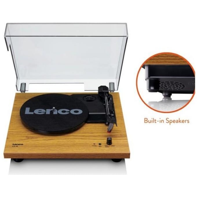 Lenco LS 10 Platenspeler met ingebouwde luidsprekers hout, Lenco bruin