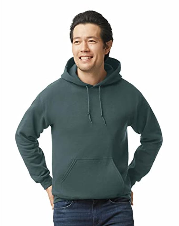 Heren Fleece Hooded Sweatshirt - Donkergrijs - M