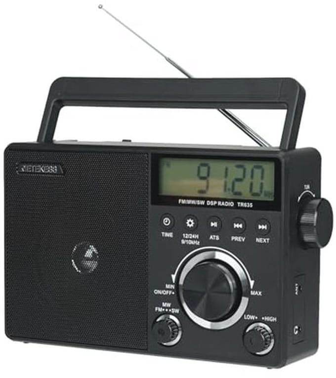 Draagbare FM/AM/SW Transistor Radio met Uitstekende Ontvangst, Hoofdtelefoonaansluiting en Groot Speaker
