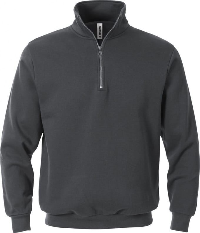 Fristads Sweatshirt Met Korte Ritssluiting 1737 Swb - Donkergrijs - XS