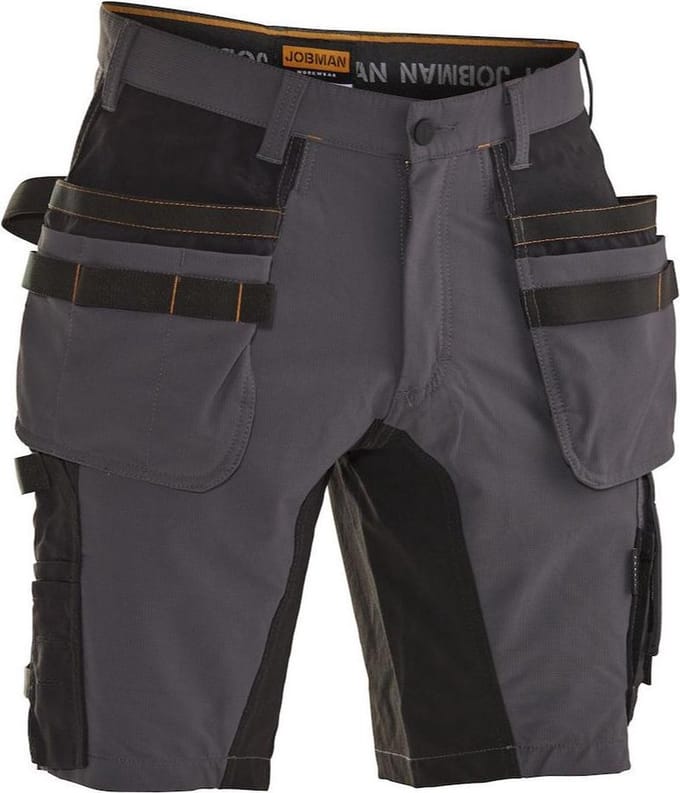 Jobman Advanced Stretch Korte Broek Holsterpockets 2196 - Mannen - Donkergrijs/Zwart - 44